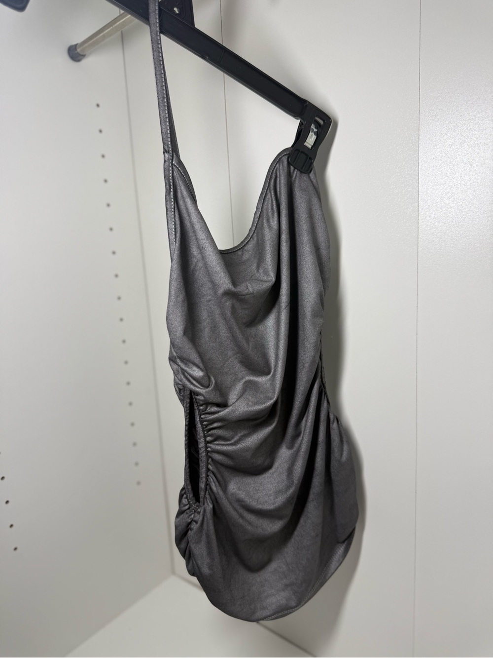 Fashion Nova Metallic Charcoal Gray Kids One-Piece